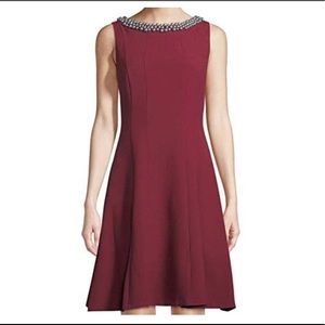 Karl Lagerfeld Paris Burgundy Cocktail Dress